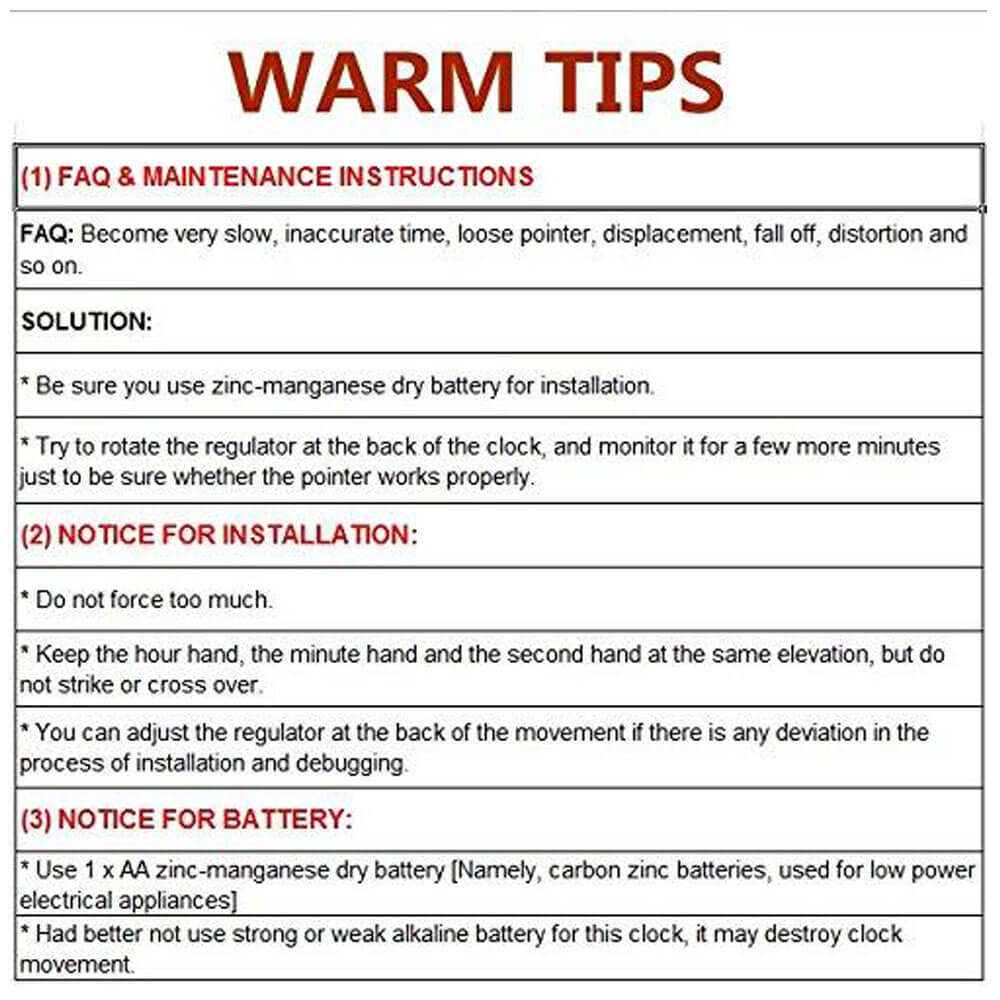 14" Vintage Tuscan Silent Wall Clock Instruct