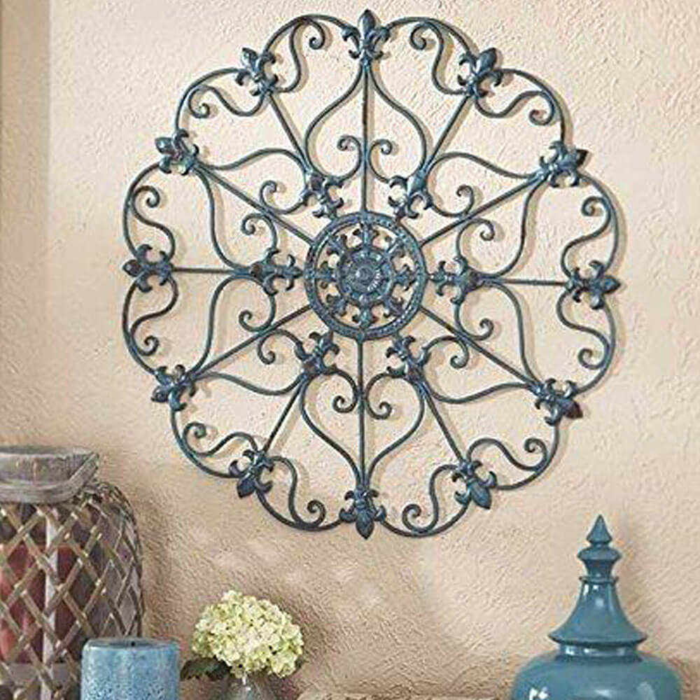 16 Inch Iron Wall Medallion Installed