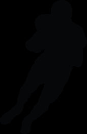 Football Ball Carrier II Silhouette Wall Decal Cutout