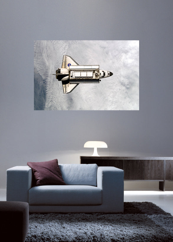 Orbiting Endeavor Glossy Poster Installed