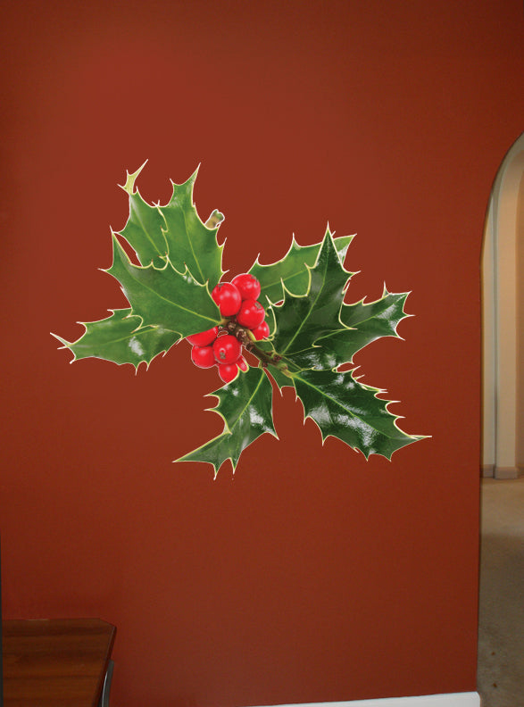 Holly Wall Decal Cutout Installed
