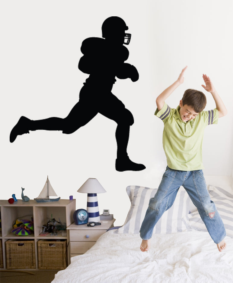 Football Ball Carrier III Silhouette Wall Decal Cutout Installed