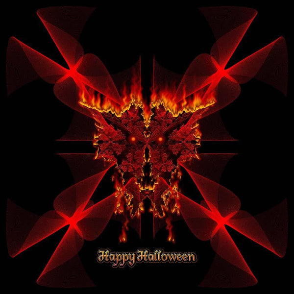 Xzendor7 "SineDot Spiral Fractal Fire Demon" Wall Decal