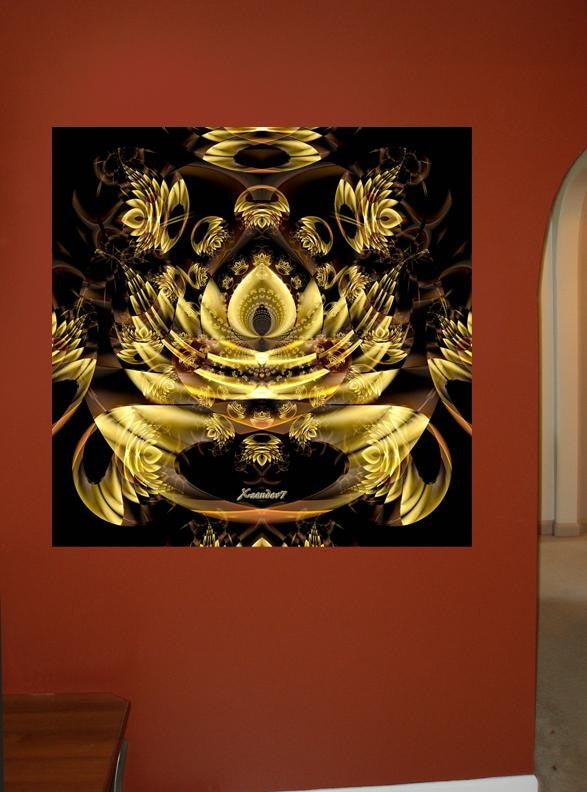 Xzendor7 "Golden Fractal Fantasy" Wall Decal