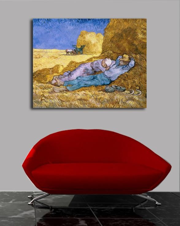 van Gogh "The Siesta After Millet" (1890) Canvas Installed