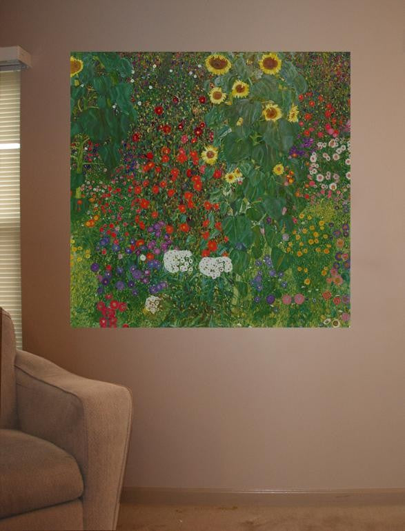 Klimt "Farm Garden with Flowers" (1906) Glossy Poster