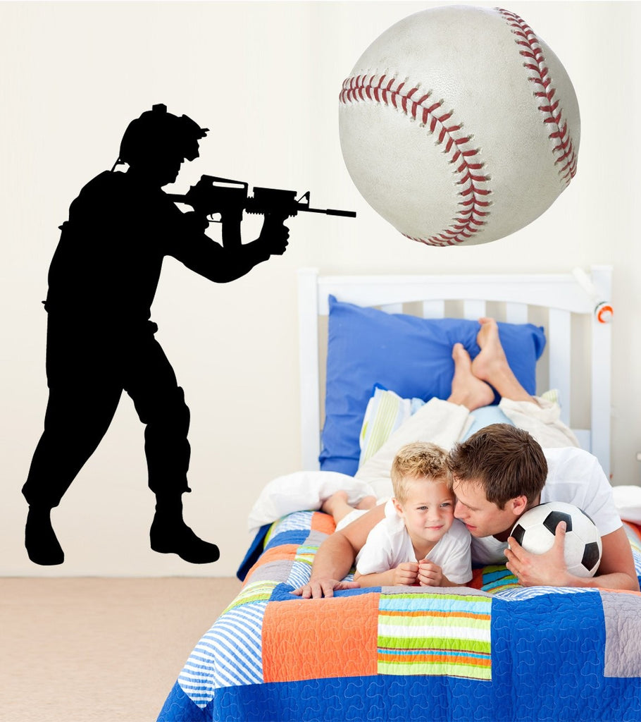 Haynes Military Soldier V Silhouette Wall Decal Cutout