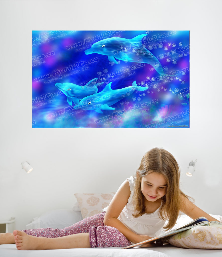 Murals2Go Dolphins Glossy Poster