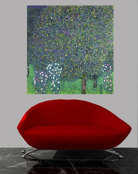 Klimt "Roses Under the Trees" (20th) Wall Decal