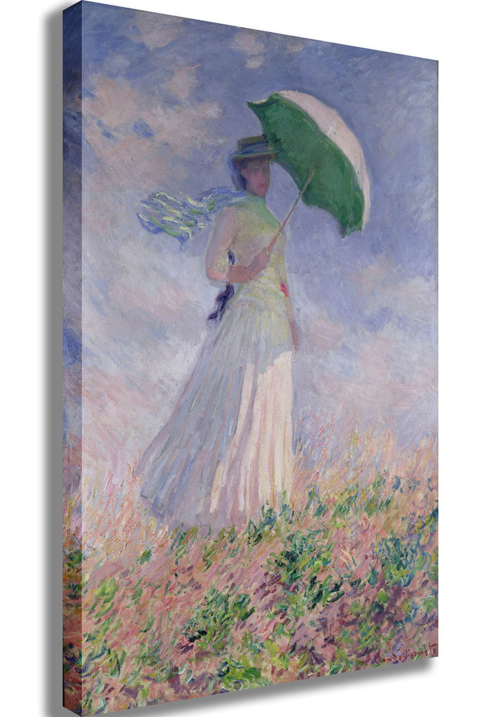 Monet "Woman with a Parasol Turned to the Right" (1886) Canvas Printed