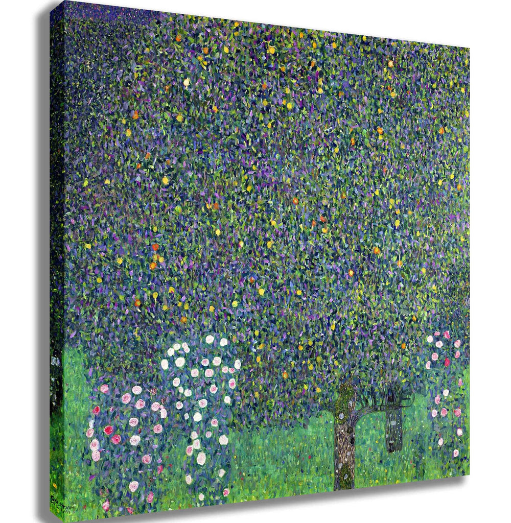 Klimt "Roses Under the Trees" (20th) Canvas Printed