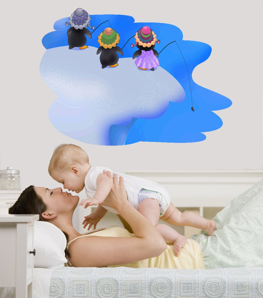 Murals2Go Penguins Fishing II Wall Decal