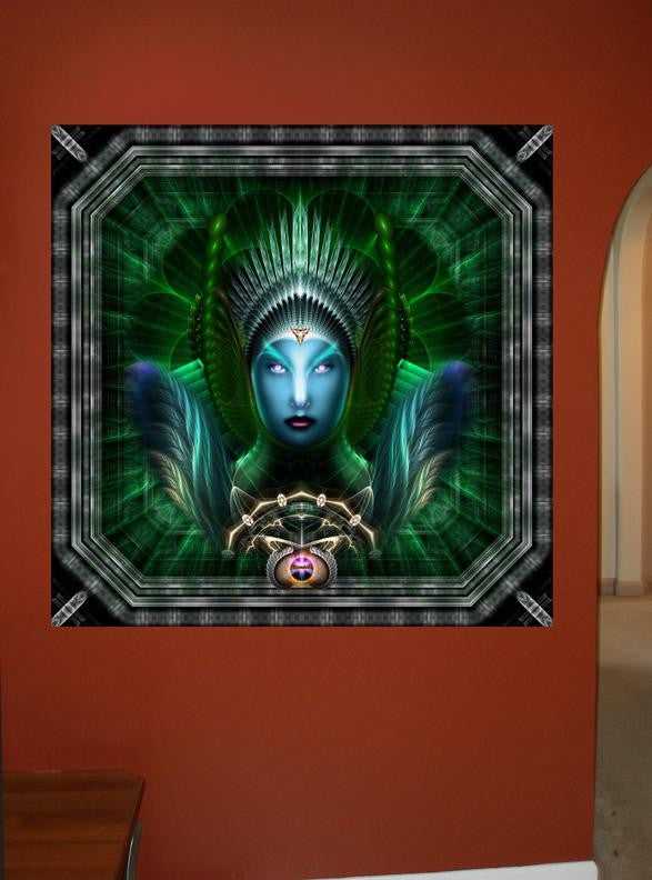 Xzendor7 "Riddian Queen Emerald Portrait" Glossy Poster