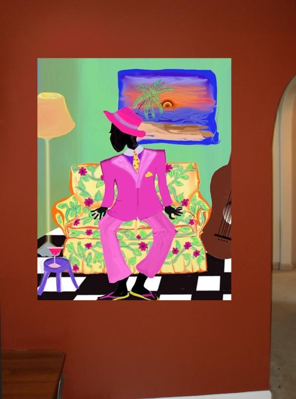 Pick "Bajan Jazzman" Wall Decal