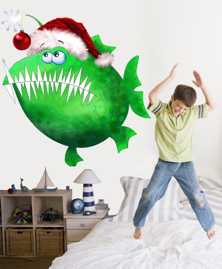 Murals2Go Christmas Angler Wall Decal Cutout