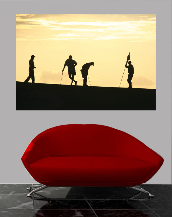 Golf Silhouettes Wall Decal Poster Installed
