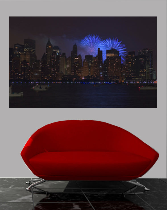 New York Skyline Wall Decal Poster Installed