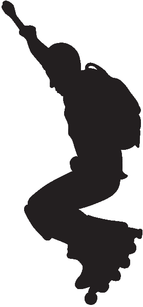 Roller Blade Silhouette III Wall Decal Cutout
