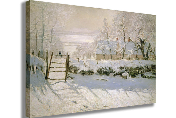 Monet "The Magpie" (1869) Canvas Printed