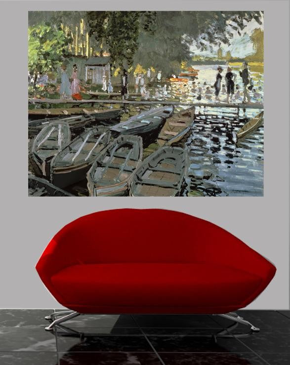 Monet "Bathers at La Grenouillere" (1869) Wall Decal