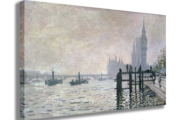 Monet "The Thames Below Westminster" (1871) Canvas Printed