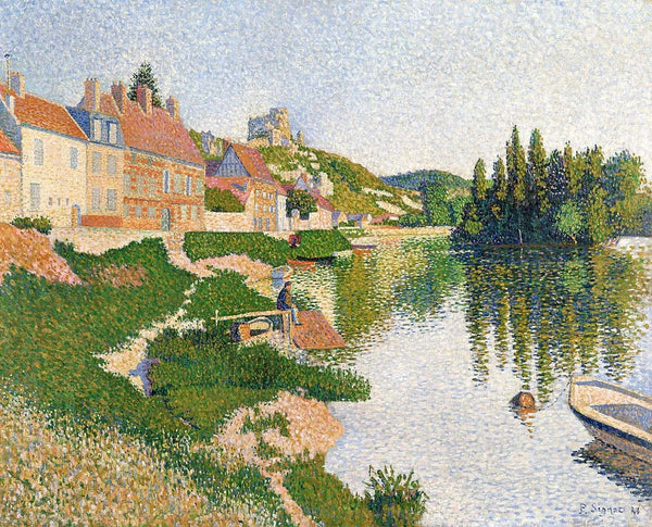Signac "The River Bank" (1886) Glossy Poster