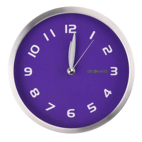 DecoMates 7" Silent Wall Clock Dark Purple