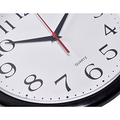 Bernhard Products 10" Black Wall Clock Magnify