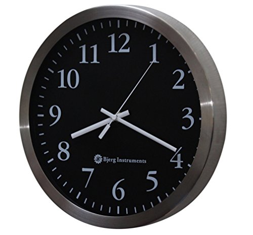 Bjerg Instruments Modern 12" Stainless Silent Wall Clock Angle