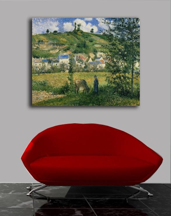 Pissarro "Landscape at Chaponval" (1880) Canvas Print Installed