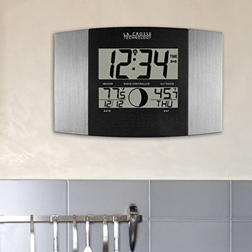 La Crosse Technology Atomic Wall Clock with Indoor/Outdoor Temperature Installed2