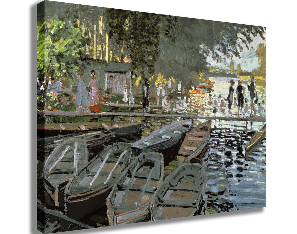 Monet "Bathers at La Grenouillere" (1869) Canvas Printed