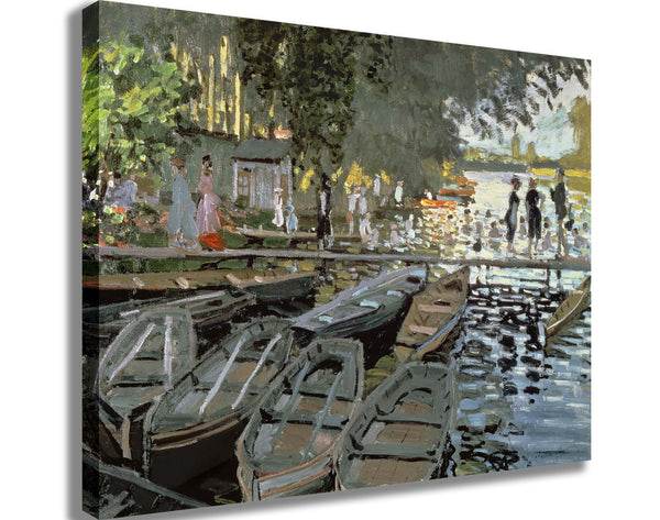 Monet "Bathers at La Grenouillere" (1869) Canvas Printed