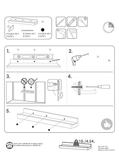 InPlace Picture Ledge Floating Shelf (2 Sizes, 2 Color Variants) Instructions