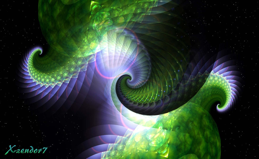 Xzendor7 "Spiral Space Shells" Glossy Poster