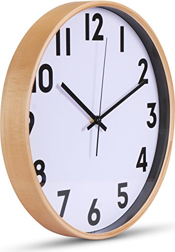Utopia 12" Universal Non-Ticking Wall Clock Angle