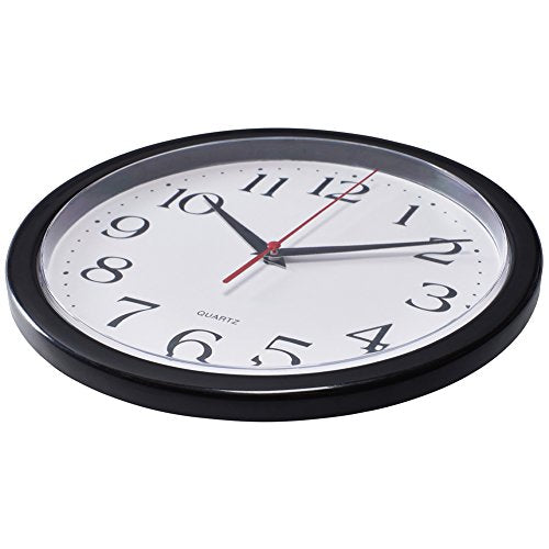 Bernhard Products 10" Black Wall Clock Angle