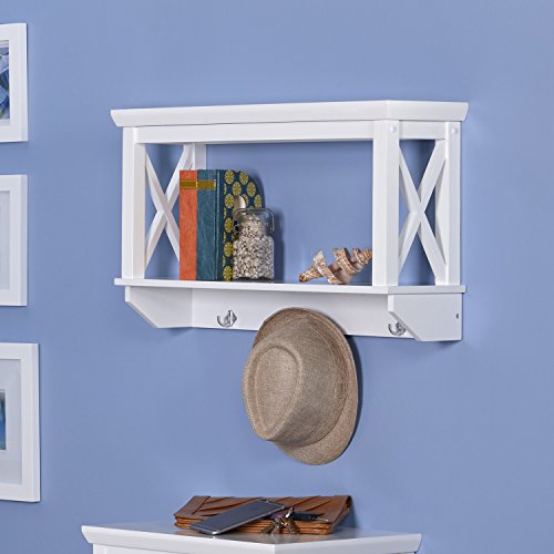RiverRidge Home X-Frame Bathroom Wall Shelf 15.5"x26" White Installed