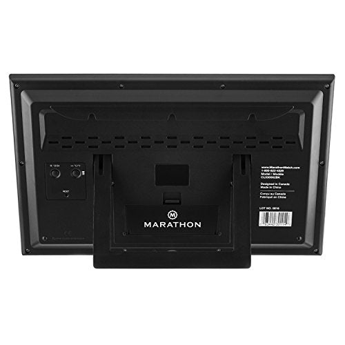 MARATHON Slim-Jumbo Atomic Digital Wall Clock 14.5"x9" Back