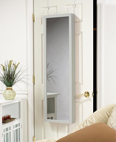 Plaza Astoria Wall/Door-Mount Jewelry Mirror Armoire 18"x53" Installed6