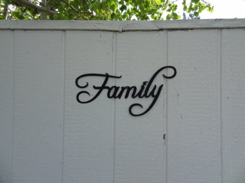 Family Word Home Decor Metal Wall Art 9"x15" Installed