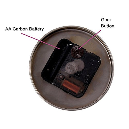 CoZroom Large Silver 3D Frameless Wall Clock Back