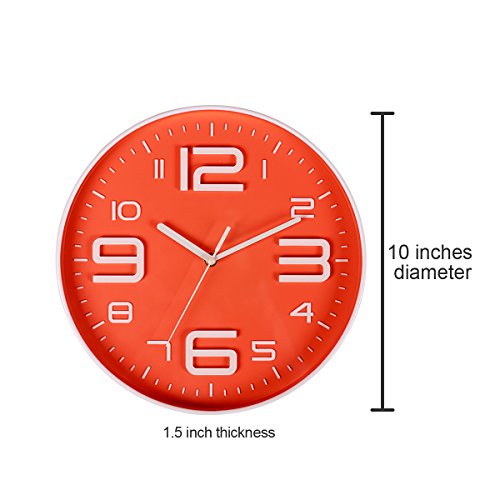 SonYo 10" Big 3D Number Quartz Silent Wall Clock Size