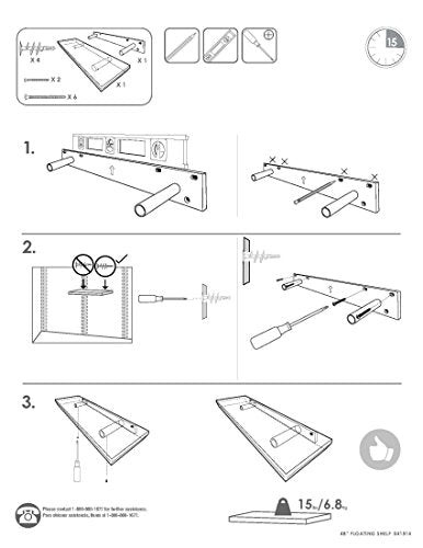 InPlace Floating Wall Shelf (2 Sizes, 3 Color Variants) Instructions