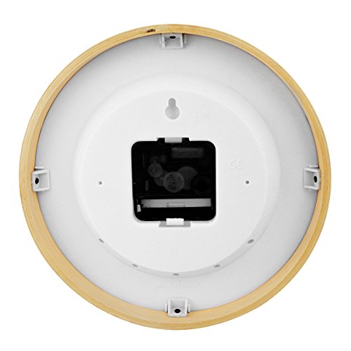 Hippih 8" Non Ticking Digital Quiet Sweep Vintage Wooden Clock Back