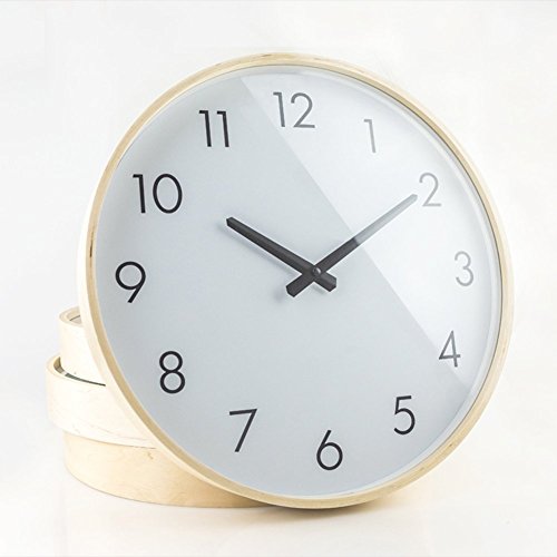 Hippih 12" Silent Wood Wall Clock Angle