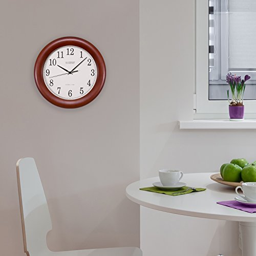 La Crosse Technology 12.5" Wood Atomic Analog Clock Installed