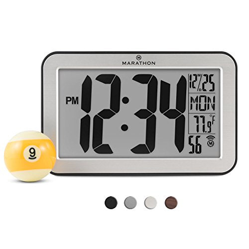 MARATHON Atomic Self-setting Self-adjusting Wall Clock 9"x5.6"