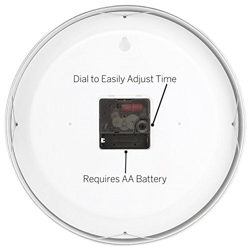 DecoMates 10" Silent Wall Clock with Built-In Thermometer Fahrenheit/Hygrometer Black