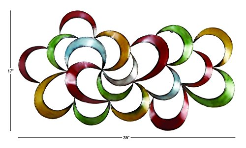 Deco Colorful Abstract 3D Metal Wall Art 17"x35" Size